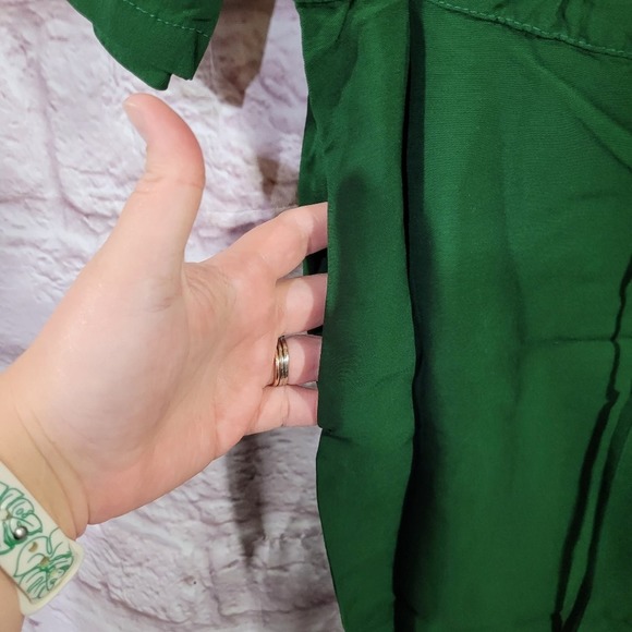 Zara Emerald Green Half Sleeve Drawstring Waist Casual Dress - Picture 5 of 12